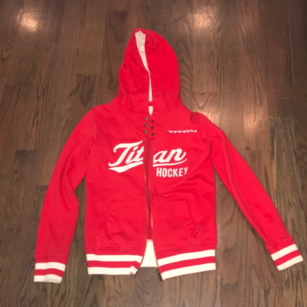 Red hockey sweatshirt